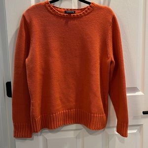 Lands End Orange Crewneck Sweater - Cotton